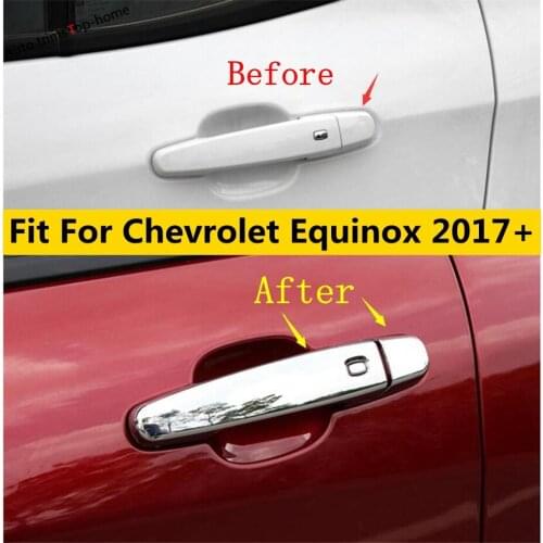 Yimaautotrims Outside Auto Door Pull Handle Cap Cover Trim For Chevrolet Equinox 2017 2018 2019 2020 2021 ABS Chromium Styling