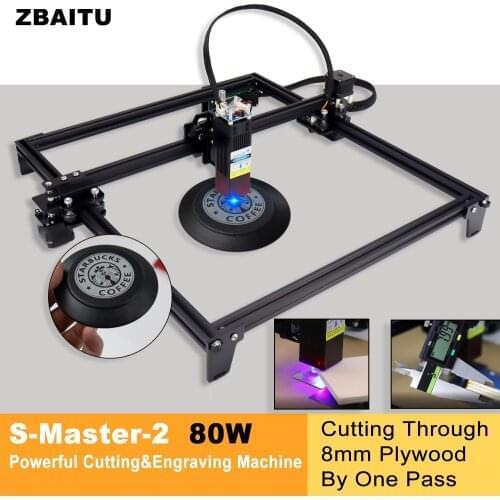 High-power module 80W laser engraving machine, 370*370mm engraving area, cutting 8mm plywood, engraving ceramic tile stainless s