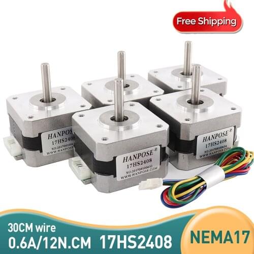 Best price and Quality 17HS2408 4-lead nema17 stepper motor 0.6A 12N.CM 42 motor 42BYGH CE ROSH ISO CNC Laser and 3D printer