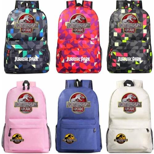 Fashion Adventure Dinosaur Jurassic Park World Boy Girl Book School Bag Women Bagpack Teenagers Schoolbags Men Student Backpack