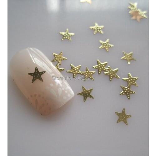 MS314-2 100pcs Sea Series Gold Cute Starfish Metal Sticker Nail Art Metal Sticker Nail Art Decoration Non-adhesive Sticker