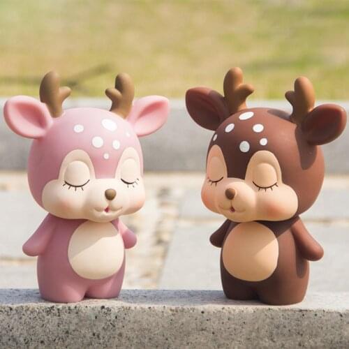 Cartoon Deer Shaped Money Boxes Creative Resin Coin Piggy Bank Saving Box Bedroom Tabletop Decoration Figurines Gift Accessories