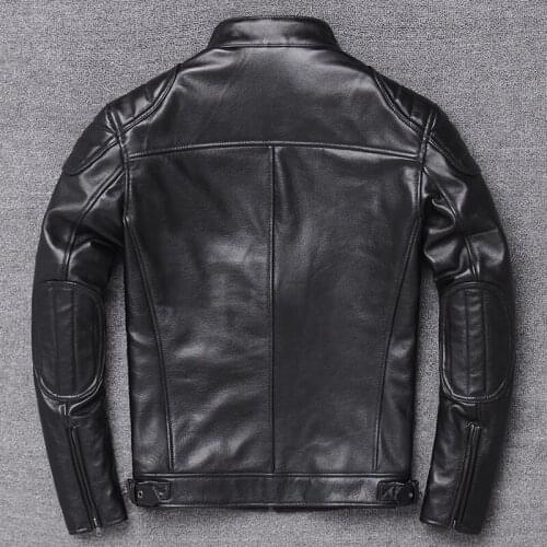 Genuine Leather Jacket Men Winter Clothes 2020 Motociclista Biker Real Cow Leather Coat Man Streetwear Fit Chaqueta W1756