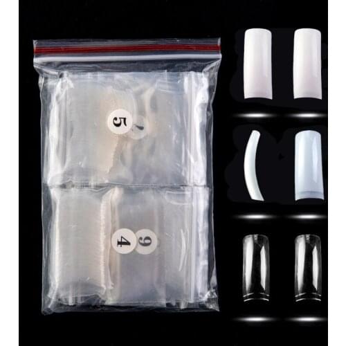 500Pcs/opp Long Ballerina Nails French Fake Nails Tips ABS Half Cover Fasle Nails Manicure Acrylic Nail Art Tools