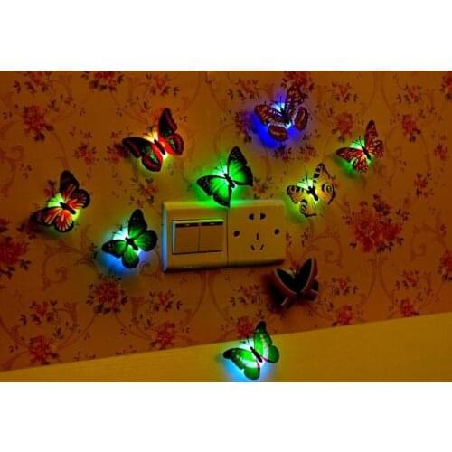 Christmas Party Lights Changing Butterfly Night LED Lighting Lights Lamp bedroom Decor Halloweenb wedding Decoration