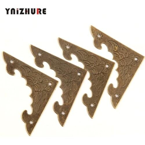 Filigree Triangle Bat Coner Cabochon,Ancient Bronze Tone Corner,Flatback Metal Embellishments Scrapbooking,Decor Wooden Box 4PCS