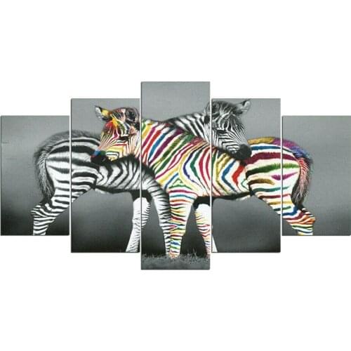 Fun Colorful Zebra Horses Home Wall Decor Canva Picture Art HD Print Painting On Canvas for Living Room No Framed