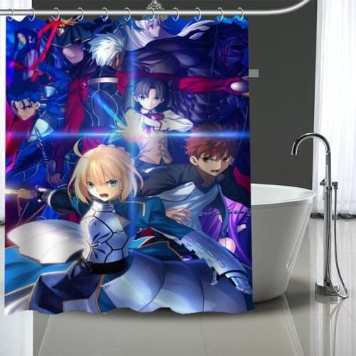 Waterproof Shower Curtain Can Be Customized Fate Stay Night Bathroom Shower Bath Supplies Polyester Shower Curtain With Hooks