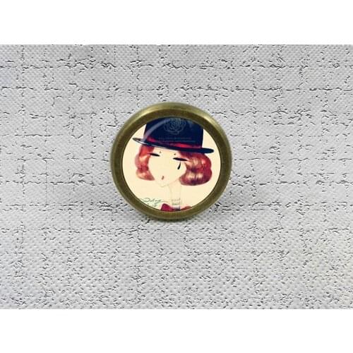 Hat Girl Dresser Drawer Knobs Vintage Style DIY Knobs Copper Sliver Bronze Modern Funiture Door Cabinet Handles Hardware