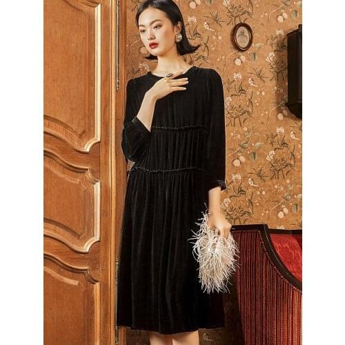 New 2020 Autunm women elegant velour dress,plus size 5XL 6XL 7XL Ukraine wrist Winter velvet dress,black blue Spring Vestidos