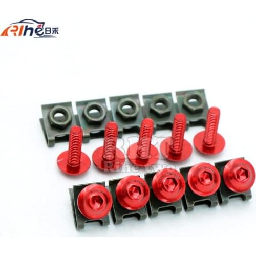 10 Pieces 6MM Motorcycle Fairing Body Screws For CBR600RR CBR500R CBF1000 CB500F VFR1200F Augusta motorcycles DRAGSTER 800