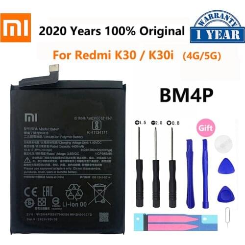 100% Original XIAO MI High Quality BM4P 4500mAh Phone Battery For Xiaomi Redmi K30 K30i 4G 5G K 30 Replacement Batteries Bateria