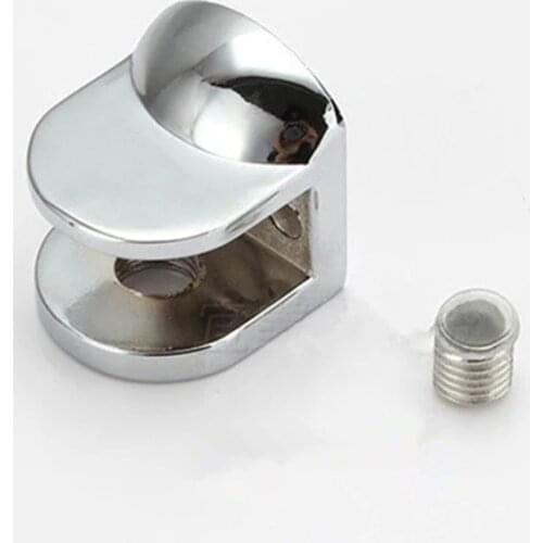 2pcs/lot K100 Half Round with-cap chrome finished Zinc Alloy Glass Clamps Shelves Support Corner Bracket Clips For 8-12mm glass