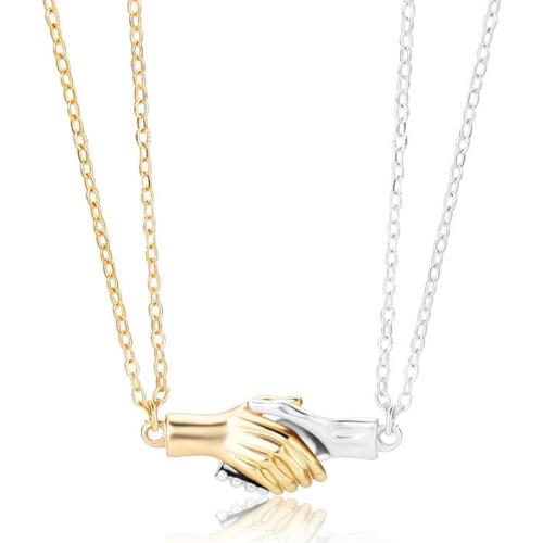 2pcs Magnet Attraction Couple Necklace For Lovers Double Hand Pendant Necklaces Women Men Friendship Jewelry BFF Wedding Gift