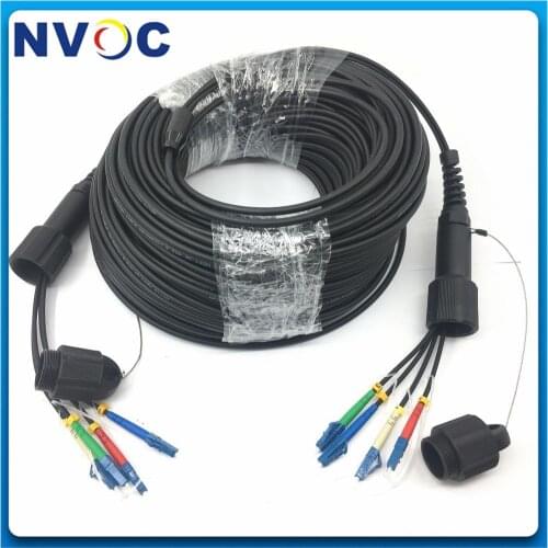 4core 100M 125M 150M 200M 250M 300M SM G657A,LSZH,4.5mm,4C LC/SC/FC/ST UPC-1Pcs PDLC Armored Fiber Optic Patch Cord Cable