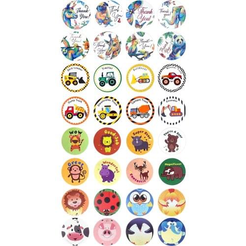 500Pcs Reward Stickers Motivational Stickers Roll for Kids for School Reward Students Teachers Cute Animals Stickers DIY Labels