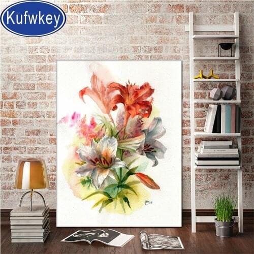 Full Square or round Drill 5D DIY Diamond Painting lily 3d Embroidery Beads Cross Stitch Mosaic Home Decor flowers Gift