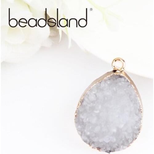 Beadsland Irregular Crystal Quartz Natural Stone Pendant For DIY Necklace Woman Girl Gift 40371