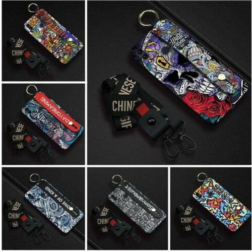 Wrist Strap Lanyard Phone Case For Huawei Honor 8C Kickstand Cute Anti-knock Anti-dust For Man cover