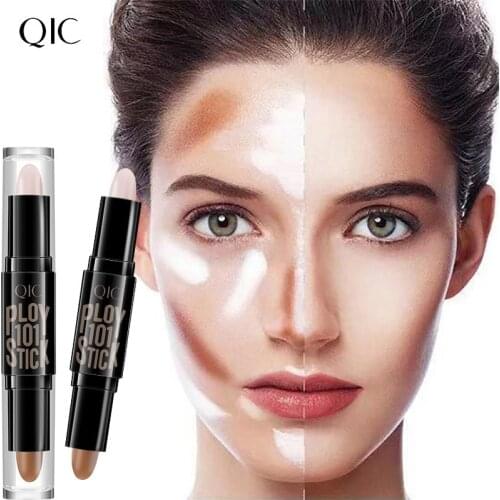 QIC Double-Headed Concealer Clavicle Shadow Pen Face Three-Dimensional High-Gloss Trimming Stick Makeup Concealer Pen Cosmetics