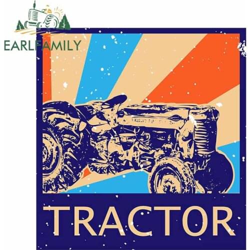 EARLFAMILY 13cm x 12cm For Tractor Farming Car Stickers Graffiti Decal Bumper Car Styling Personality Scratch-Proof Decoration