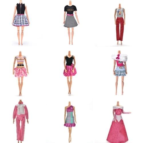Multi styles Elegant Handmade party Dress For Doll Floral Doll Dress Clothes Clothing Or Crystal shoes Dolls Accessories
