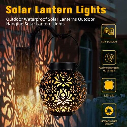 Solar Lantern Lights Outdoor Solar Power Lantern Waterproof Solar Lanterns Outdoor Automatic On/Off Hanging Solar Lantern Lights