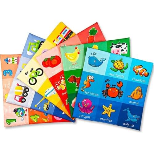 Montessori Baby Early Education Toys 0-12 Months Baby Soft Cloth Books Kids Educational Toy Animal Newspaper Mobile To Bed