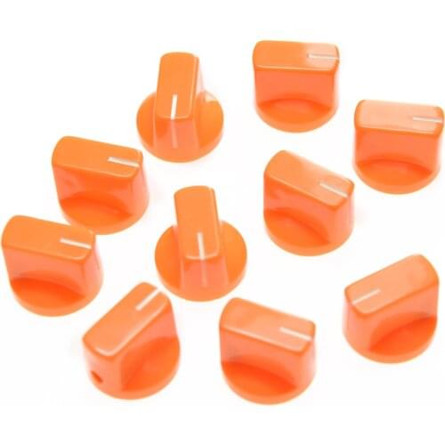 KAISH 10x Guitar AMP Effect Pedal Knobs Davies 1510 Style Pointer Knob Set Screw Orange
