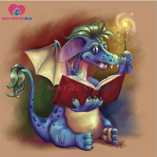 Dragon Mosaic for children Diamond embroidery animals picture by rhinestones Pictures of crystals diamond picture Drill stand