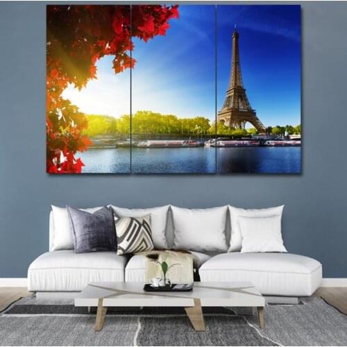 Paris Tower scenery 3 pcs HD Canvas Painting Modern Home Decoration Living Room Canvas Print Painting Wall Decor Picture