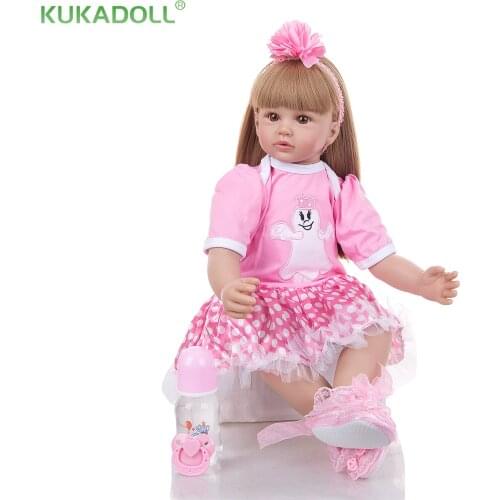 KUKADOLL New Arrive Cloth Body Reborn Baby Dolls Ture To Life 60 CM Todder Newborn Bebe Toys Doll Kids Playmate Birthdaty Gift