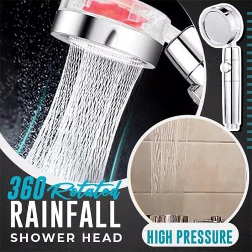 Massage High Pressure Shower Head Water Saving Spray 360 Rotated Rainfall Shower Head Bathroom Hand-held Pressurized Shower Head