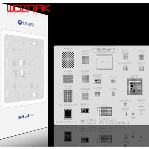 Mijing 3D Planting Tin Steel Mesh A8/A9/A10/A11/A12 /A13/A14 For iPhone 6G-12 Pro Max BGA/Motherboard Rework Soldering Tool Kit