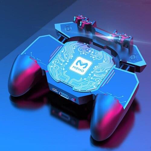 Mobile Game Controller Six Fingers Operation Quiet Portable Grip Gamepad With Cooling Fan For IOS For Android Phone