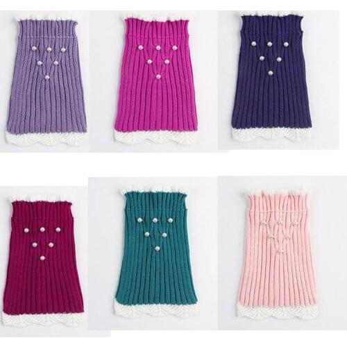 6 Colors Dog Clothes Pearl Decor Pet Puppy Cat Sweater For Small Dogs Chihuahua XS-L Pets Clothing Knitted Sweaters For Princess