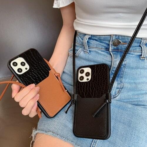 Fashion Luxury Crocodile pattern Card Wallet Phone Case For Samsung A10 A20 A31 A71 A50 A60 A70 A80 A90 A10E A51 Lanyard Cover