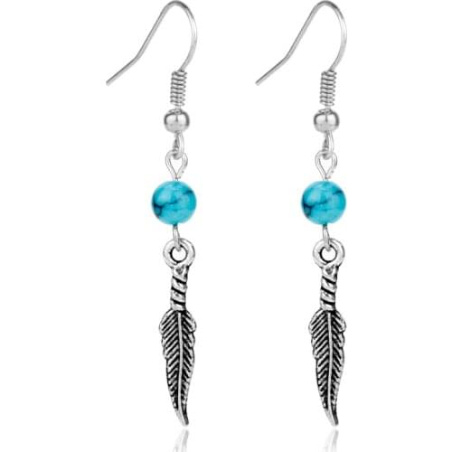 MQCHUN 2018 Shiny Blue Bead Leaf Long Drop Dangle Earrings New Design Bohemia Fashion Statement Jewelry For Women Gift -15