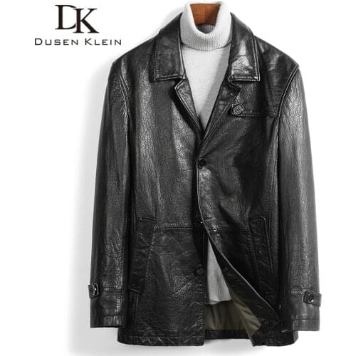 Men Genuine Leather Jacket Real Sheepskin Leather Suits Casual Black Pockets 2020 Autumn New Jacket for Man 506