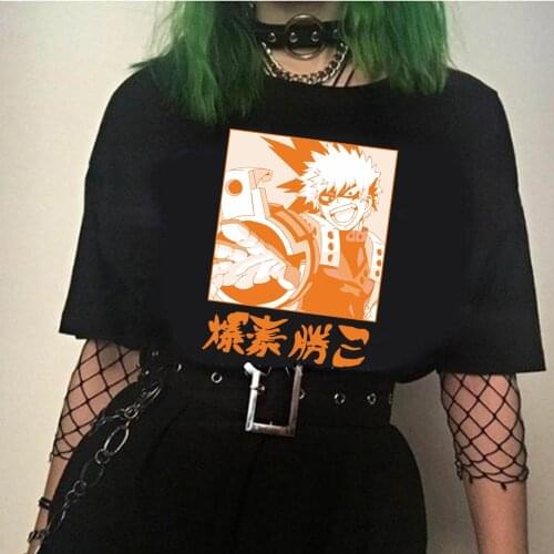 Men T-shirts My Hero Academia Bakugou Katsuki Anime Graphic Print Summer Tshirts Streetwear Harajuku T-Shirt