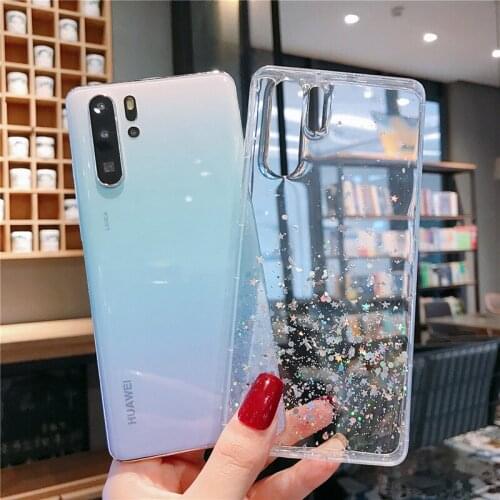 Soft Glitter Star Foil Sequins Case For Huawei Honor Nova 7 P40 Lite Pro 7SE Y7 2019 P Smart Z Play V10 7S V9 9 7A 8X Max Case