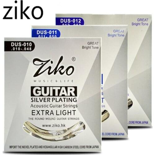 Ziko Acoustic Guitar Strings Set 010 011 012 Silver Plating 6 Strings For Acoustic Guitar Parts Musical Instruments