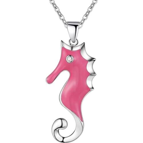 Wholesale Charm Silver Color Pendants For Women Fashion Jewelry Necklace Lady Fashion Jewelry Pendant Red Animals AN098