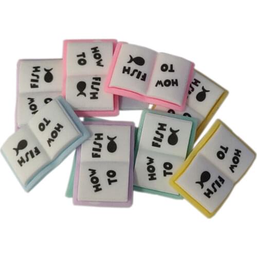 Wholesale Resin Book Charms Cabochon How to Fish DIY Craft Accessories Kawaii Kids Dollhouse Toy Key Chain Embellishment