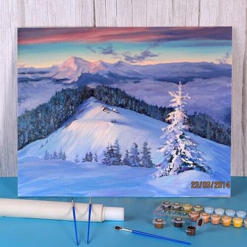 Landscape Cold Day Painting By Numbers Kit Acrylic Paints 40*50 Painting On Canvas Paintings For Children Handicraft