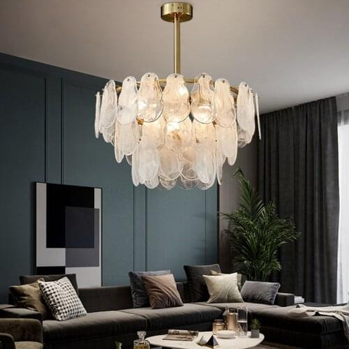 Postmodern Luxury Chandelier Simple Living Room Bedroom Lighting Designer American Creative Art Dining Room Glass Lamp