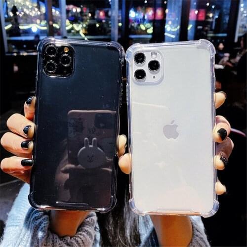 Shockproof Clear Fluorescence Phone Case For iPhone 11 Pro SE 2020 X XR XS Max 8 7 6 6S Plus Transparent Soft TPU Back Cover