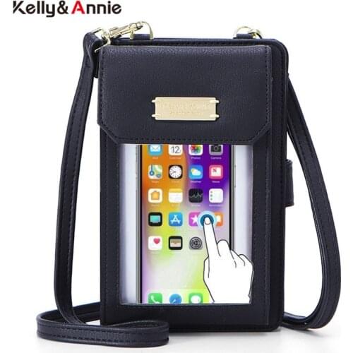 Transparent Touchable Phone Packet Small Shoulder Bags Womens Mini Crossbody Messenger Bag Ladies Handbag Female Clutch Wallet