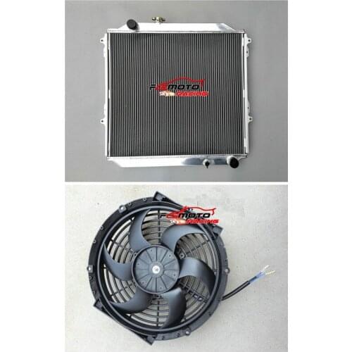 All Aluminum Alloy Radiator + FAN For Manual Toyota Hilux Surf KZN185 3.0L Diesel 1996-2002 00 01 02 97 98 99 MT