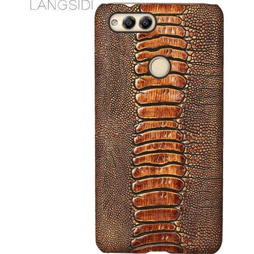 Luxury brand phone case ostrich foot grain half-wrapped phone case For Huawei Honor 7X phone case handmade custom processing
